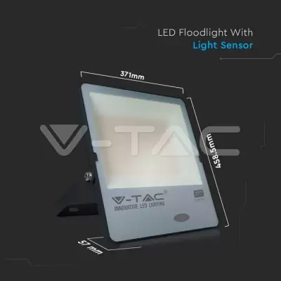 Proiector LED cu senzor de lumina 200W corp negru SMD Chip Samsung Alb natural