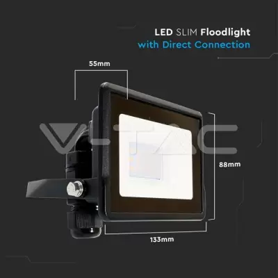 Proiector LED 10W corp negru SMD Chip Samsung conectare etansa Alb cald 