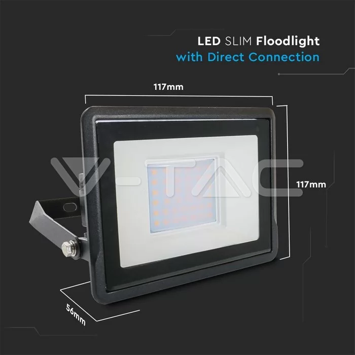 Proiector LED 30W corp negru SMD Chip Samsung conectare etansa Alb natural