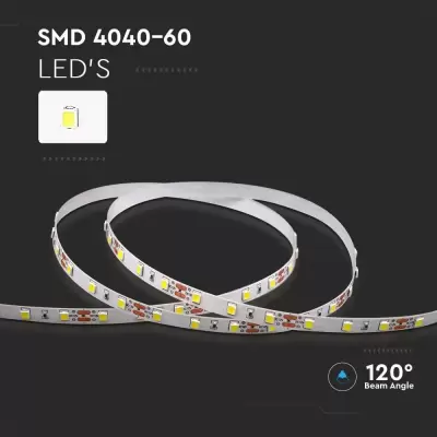 Banda LED SMD 4040 60 LED/metru 12V Alb rece IP20