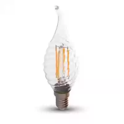 Bec LED filament 4W E14 tip lumanare flacara twist Alb cald dimabil