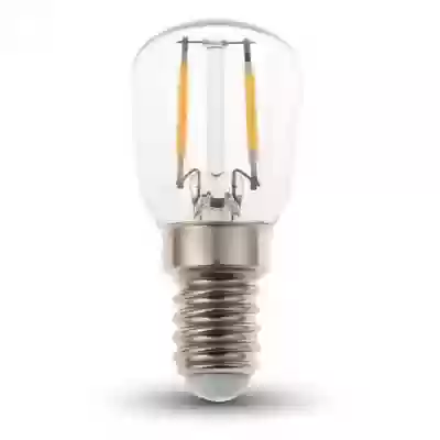 Bec LED filament 2W E14 ST26 Alb cald