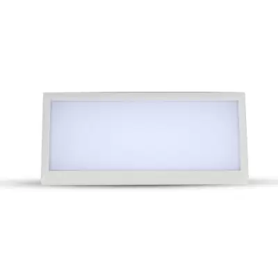 Lampa 20W aplicata de exterior dreptunghiulara alb IP65 alb rece