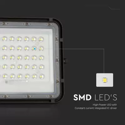 Proiector 10W LED Solar 4000K baterie inlocuibila cablu 3m corp negru 