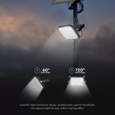 Proiector LED panou solar 30W 4800lm cu baterie LiFe PO4 si telecomanda 4000K