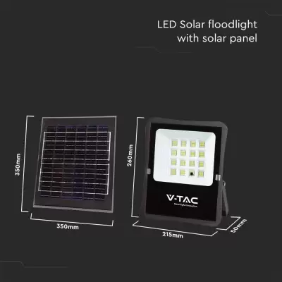 Proiector LED panou solar 12W cu timer si telecomanda 4000K