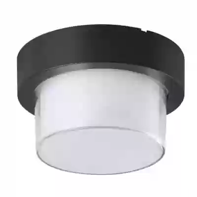 Lampa LED aplicata tavan 12W rama neagra rotunda, Alb natural