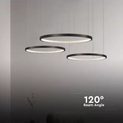 Lampa LED suspendata designer 57W neagra cristale 3000K