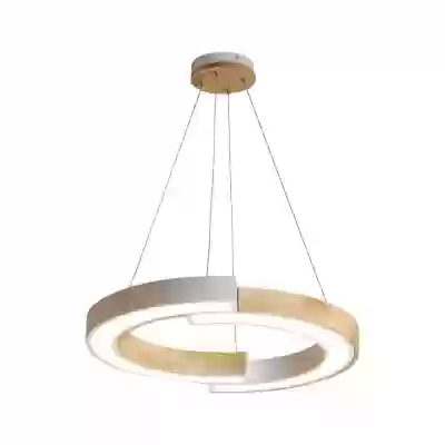Lampa LED suspendata designer 32W alb+ lemn 4000K