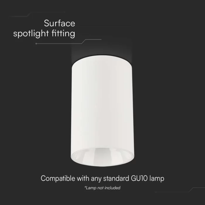 Corp spot GU10 aplicat rotund alb 