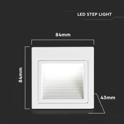 Spot LED 3W de treapta alb patrat 4000K IP20