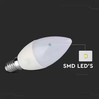 Bec LED chip Samsung 5.5W E14 Tip lumanare Alb cald dimabil