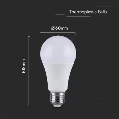 Bec LED 17W E27 A65 termoplastic Alb rece
