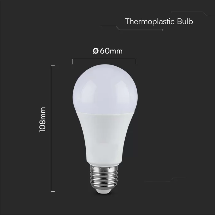 Bec LED 17W E27 A65 termoplastic Alb cald