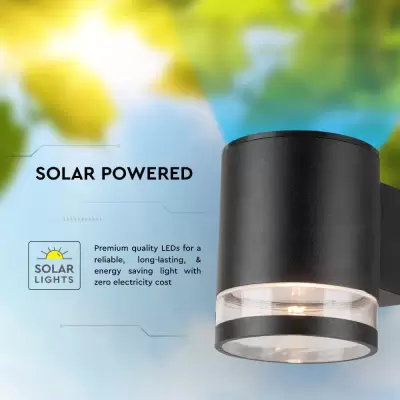 Aplica LED solara 1W SMD senzor microunde neagra IP54 3000K
