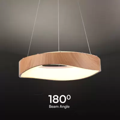 Pendant LED designer 18W lemn D400 3000K