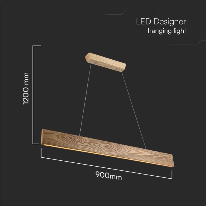 Pendant LED designer 10W lemn L900 3000K