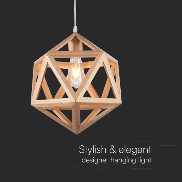 Pendant LED designer lemn 1x E27