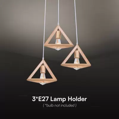 Pendant LED designer lemn 3x E27