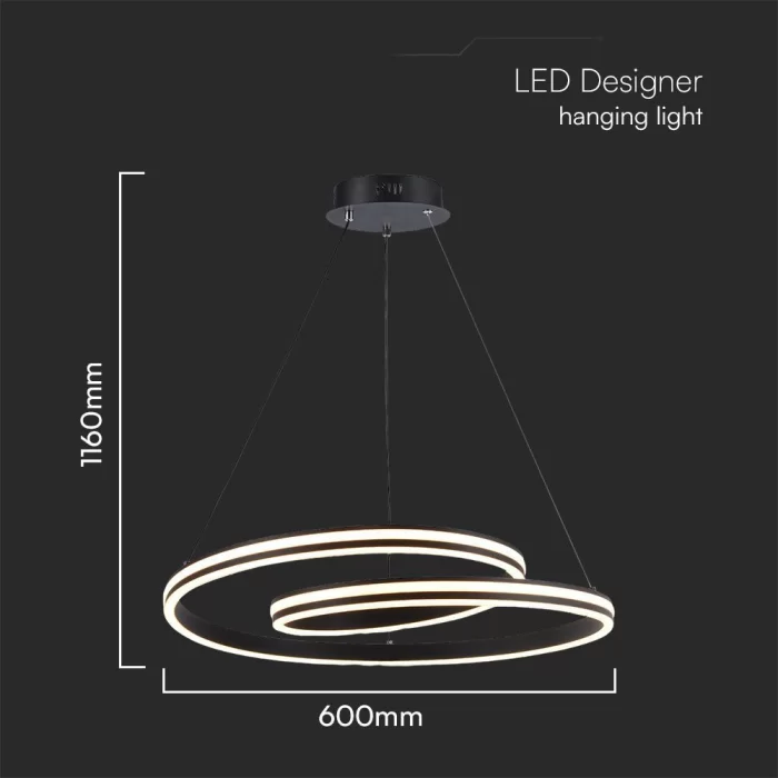 Pendant LED designer 40W 3in1 negru