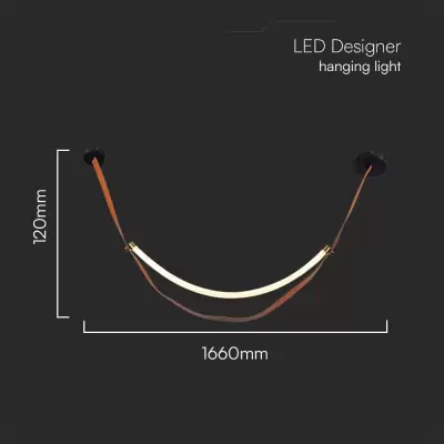 Pendant LED designer 12W maro+negru 3000K