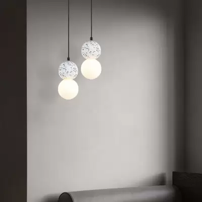 Pendant LED designer marmura+sticla G9