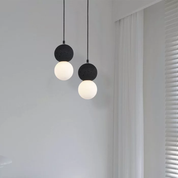 Pendant LED designer alb-negru G9