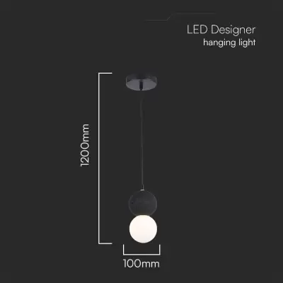 Pendant LED designer alb-negru G9