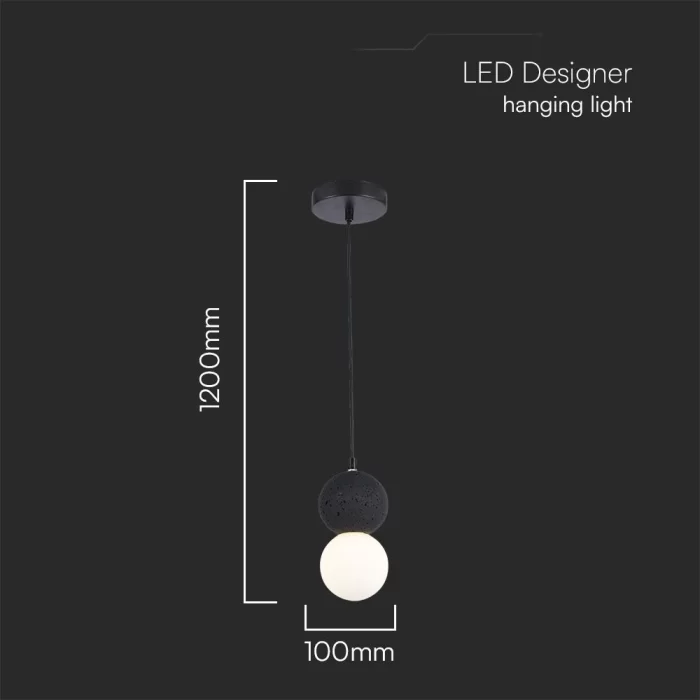 Pendant LED designer alb-negru G9