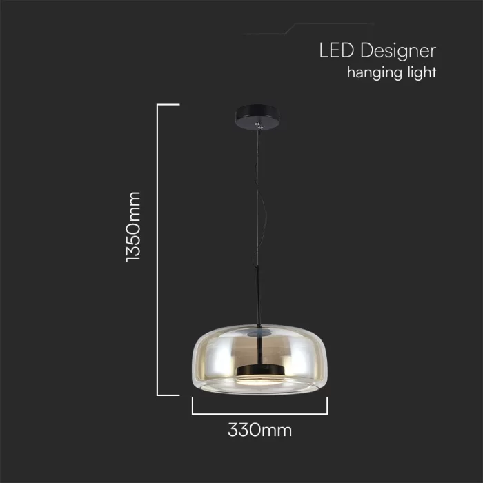 Pendant LED designer 6W  metal+sticla D350*H170 3000K