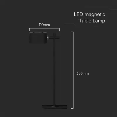 Lampa de masa LED magnetica reincarcabila 3W 3in1 neagra