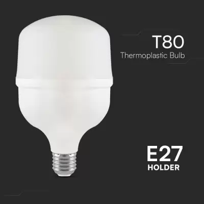 Bec LED 20W E27 T80 plastic Alb rece
