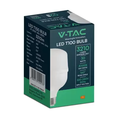 Bec LED plastic 30W T100 E27+E40 alb rece