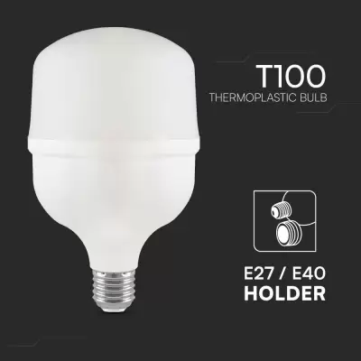 Bec LED plastic 30W T100 E27+E40 alb rece